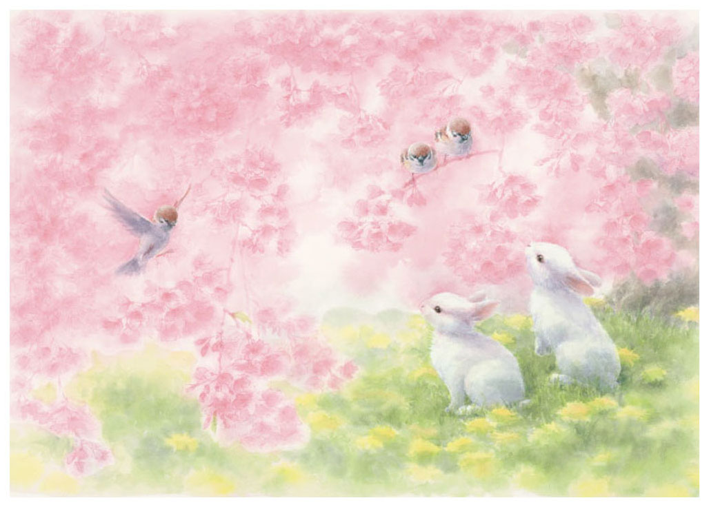 土田穣 版画（ジクレー） 「桜の花の中で」 7010|アート＆フレーム|絵 